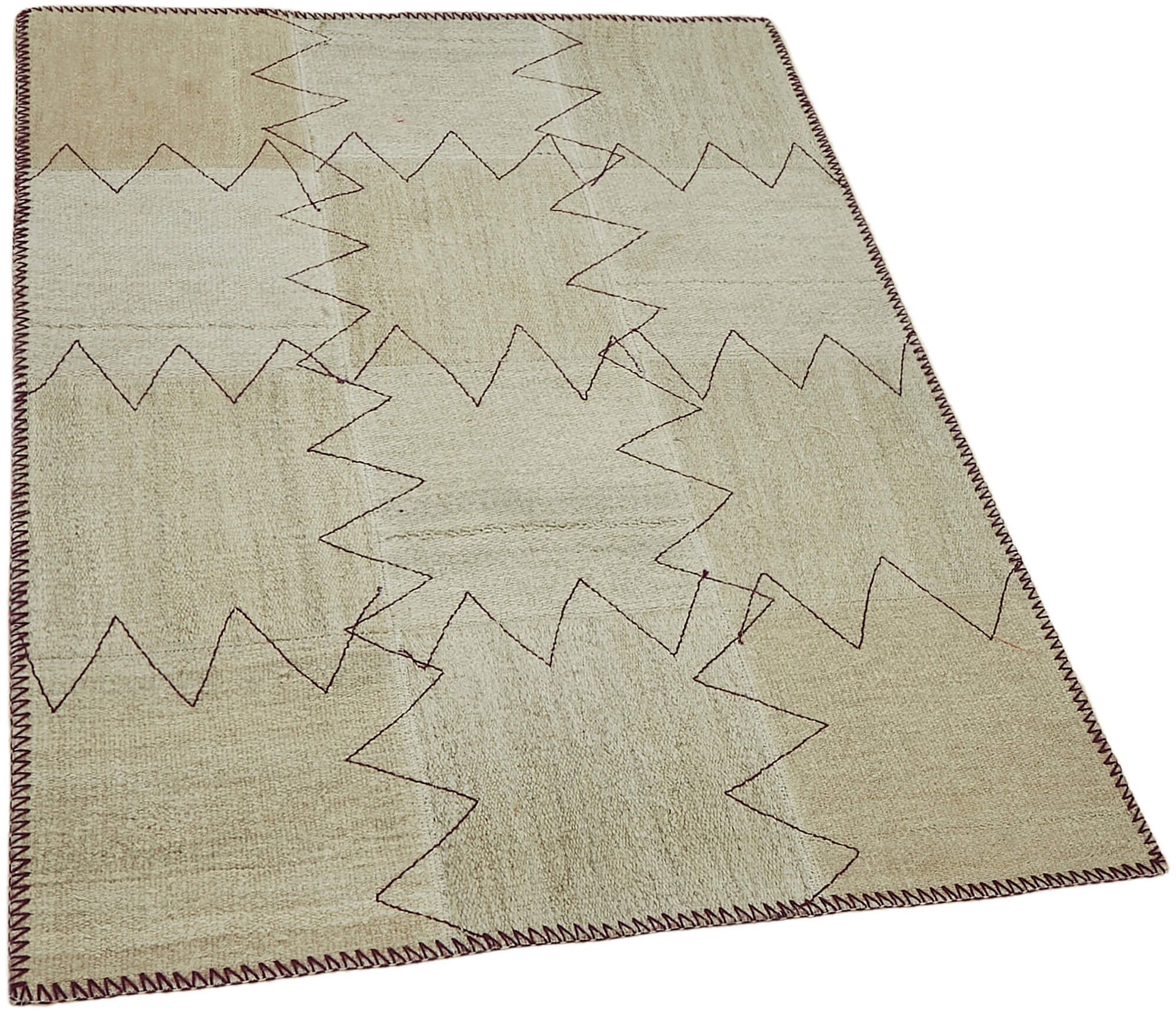 Collection of 3' 1'' x 4' 3'' Turkish Hemp Kilim Rug in a gallery layout