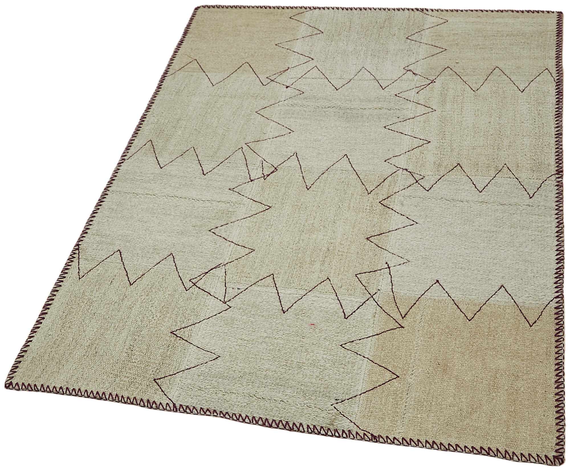 Collection of 3' 1'' x 4' 3'' Turkish Hemp Kilim Rug in a gallery layout