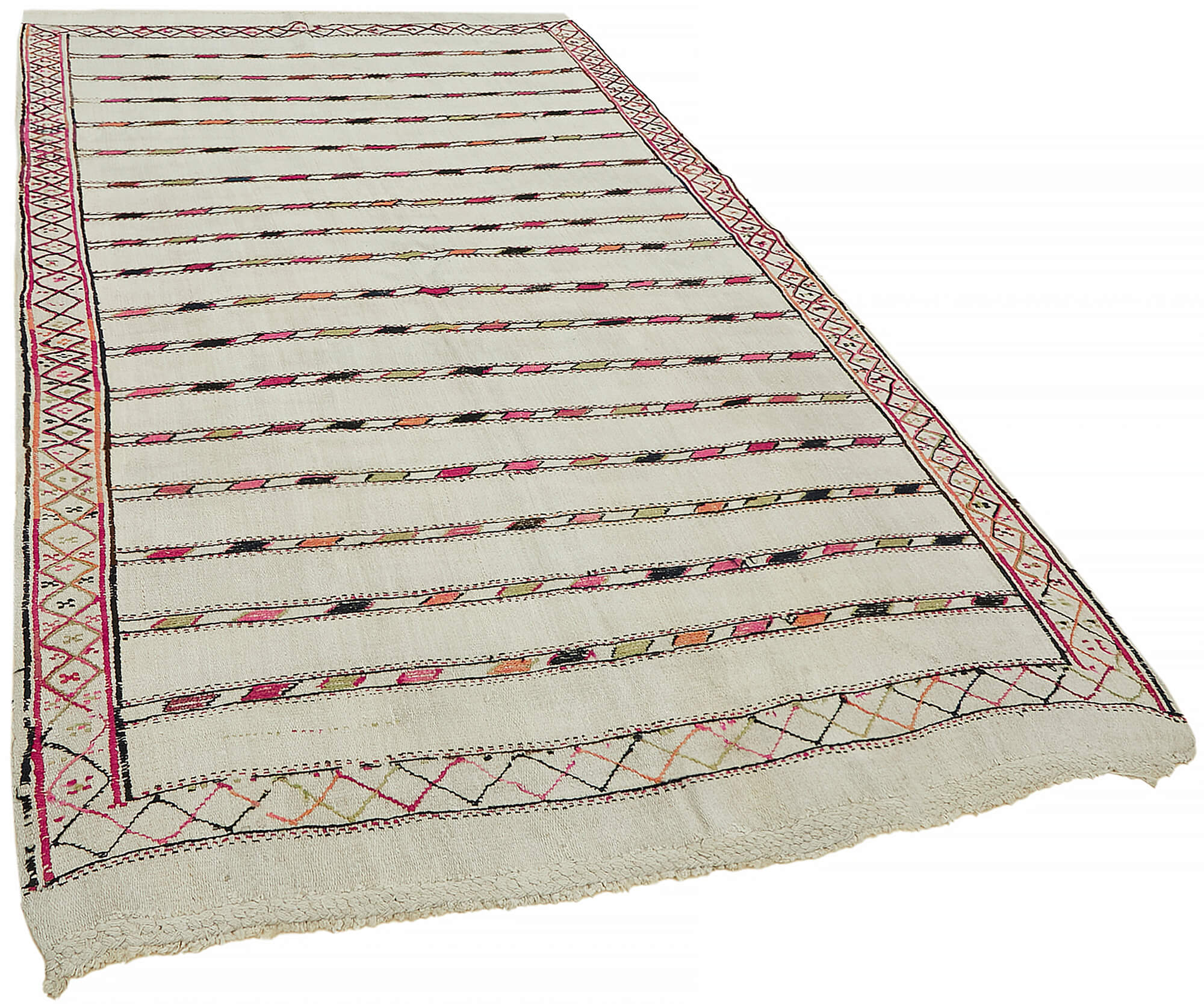 Collection of 5' 6'' x 9' 10'' Turkish Hemp Kilim Rug in a gallery layout