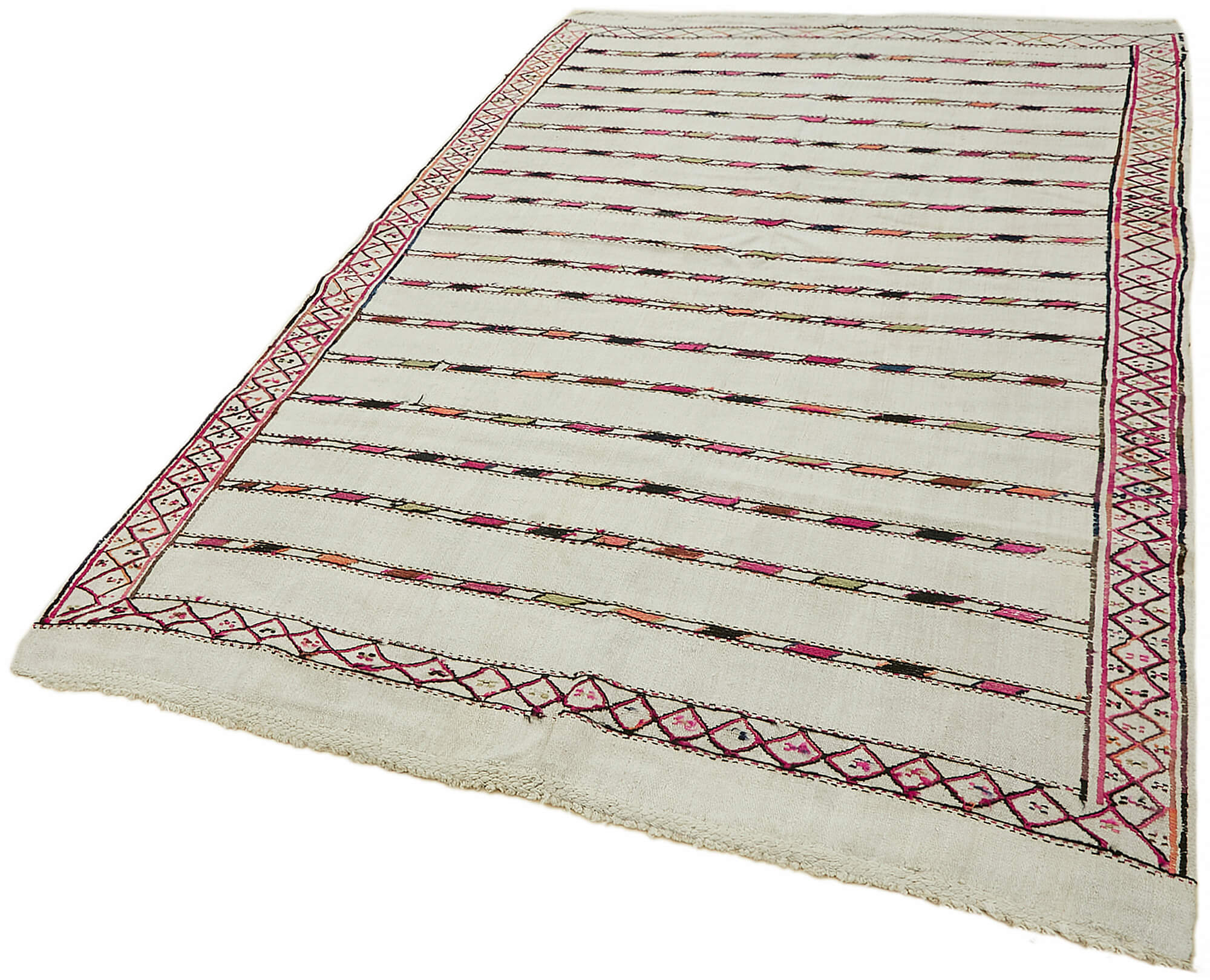 Collection of 5' 6'' x 9' 10'' Turkish Hemp Kilim Rug in a gallery layout