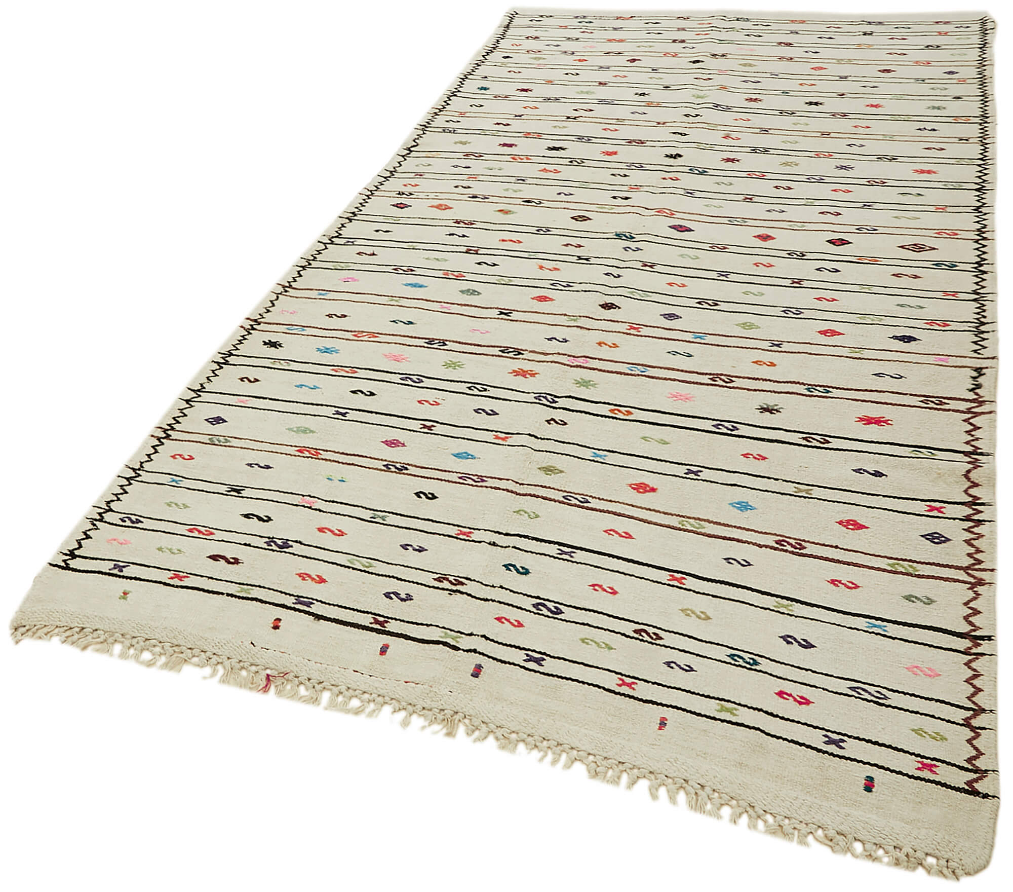 Collection of 5' 5'' x 10' 8'' Turkish Hemp Kilim Rug in a gallery layout