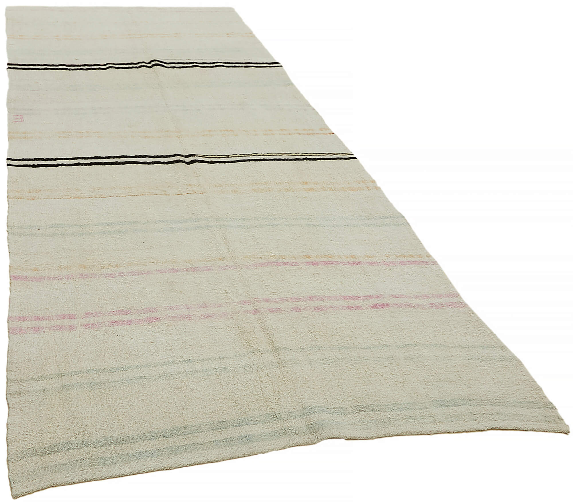 Collection of 5' 2'' x 11' 8'' Turkish Hemp Kilim Rug in a gallery layout