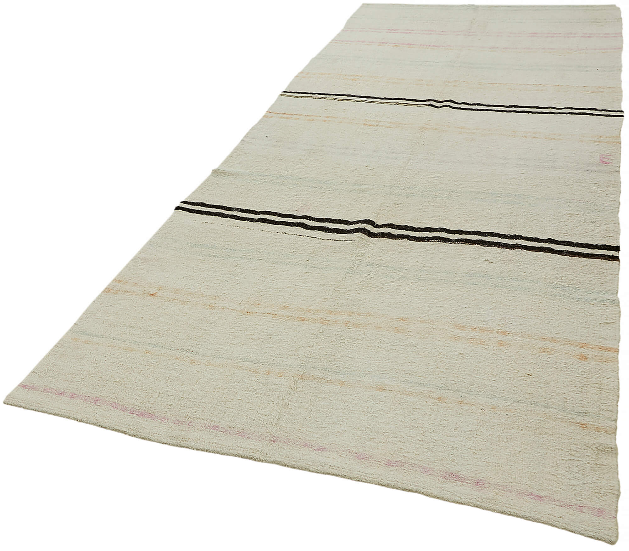 Collection of 5' 2'' x 11' 8'' Turkish Hemp Kilim Rug in a gallery layout