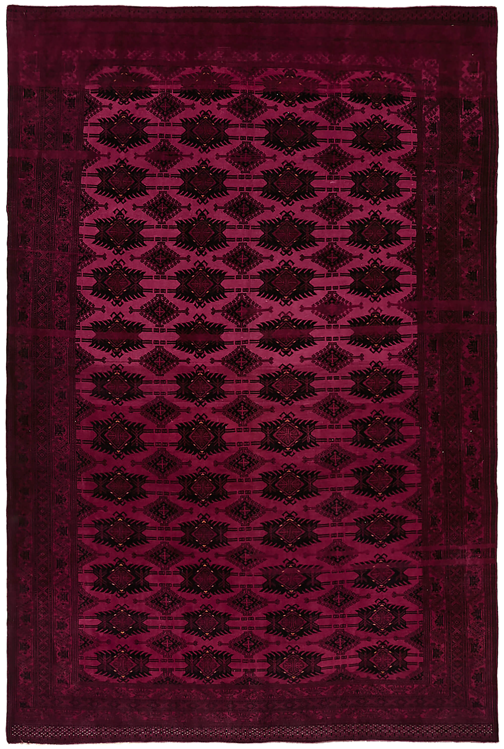 Collection of 7' 8'' x 11' 5'' Fuchsia Hand-Knotted Persian Rug in a gallery layout