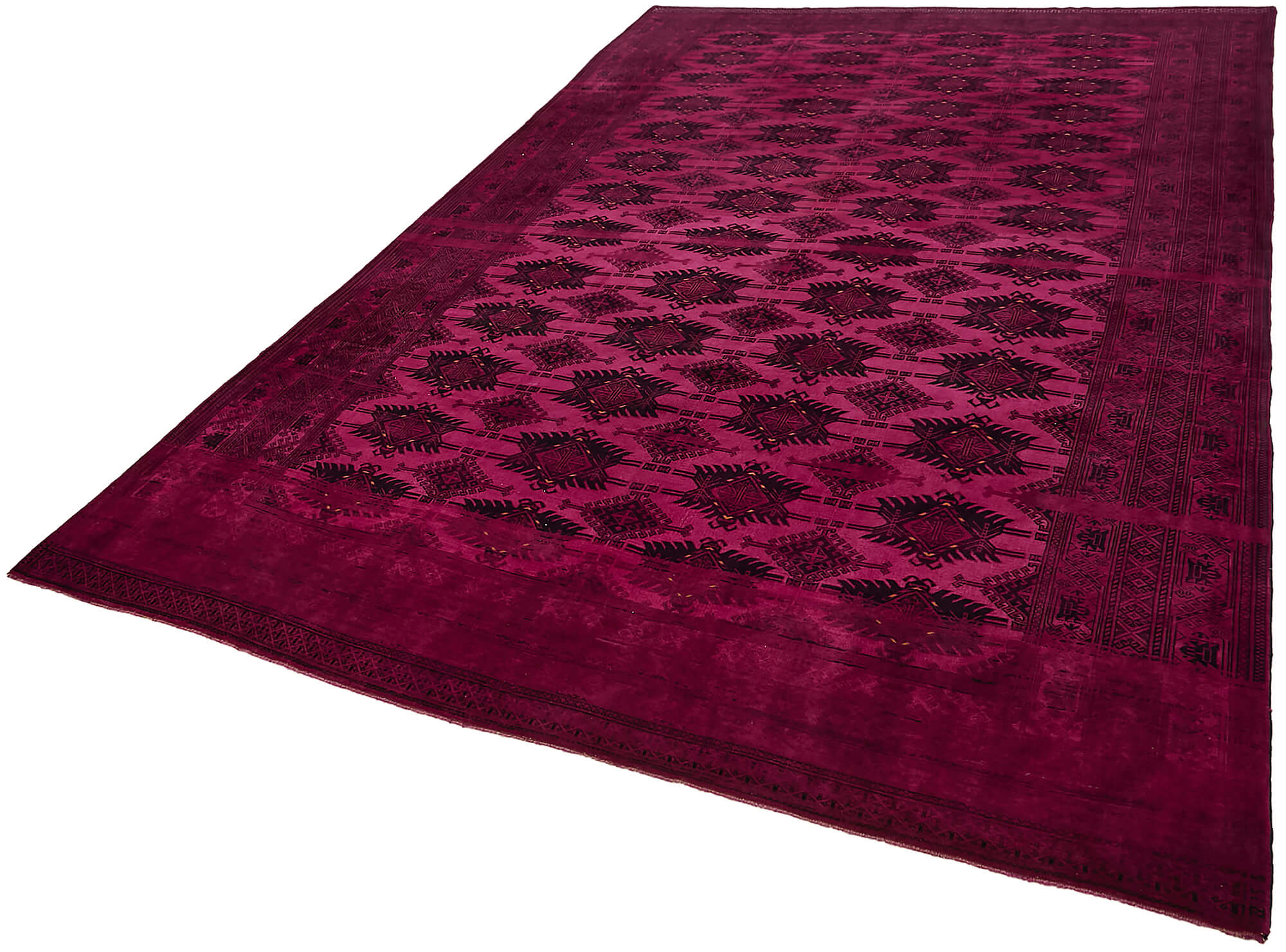 Collection of 7' 8'' x 11' 5'' Fuchsia Hand-Knotted Persian Rug in a gallery layout