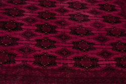 Collection of 7' 8'' x 11' 5'' Fuchsia Hand-Knotted Persian Rug in a gallery layout