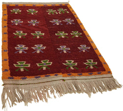 Collection of 3' 5'' x 4' 7'' Vintage Tulu Rug in a gallery layout