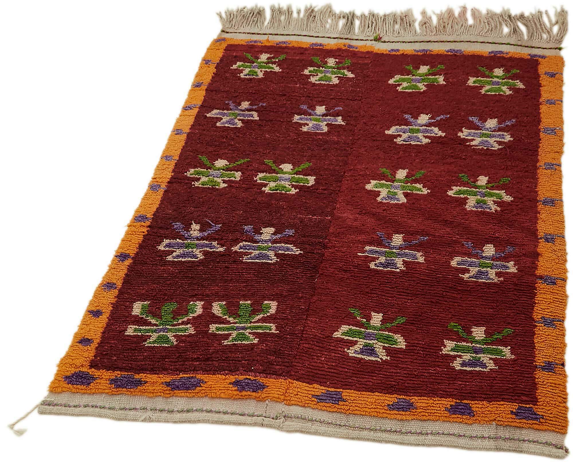 Collection of 3' 5'' x 4' 7'' Vintage Tulu Rug in a gallery layout