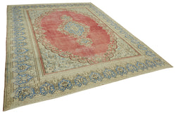 Collection of 8' 11'' x 11' 9'' Persian Vintage Hand-Knotted Rug in a gallery layout