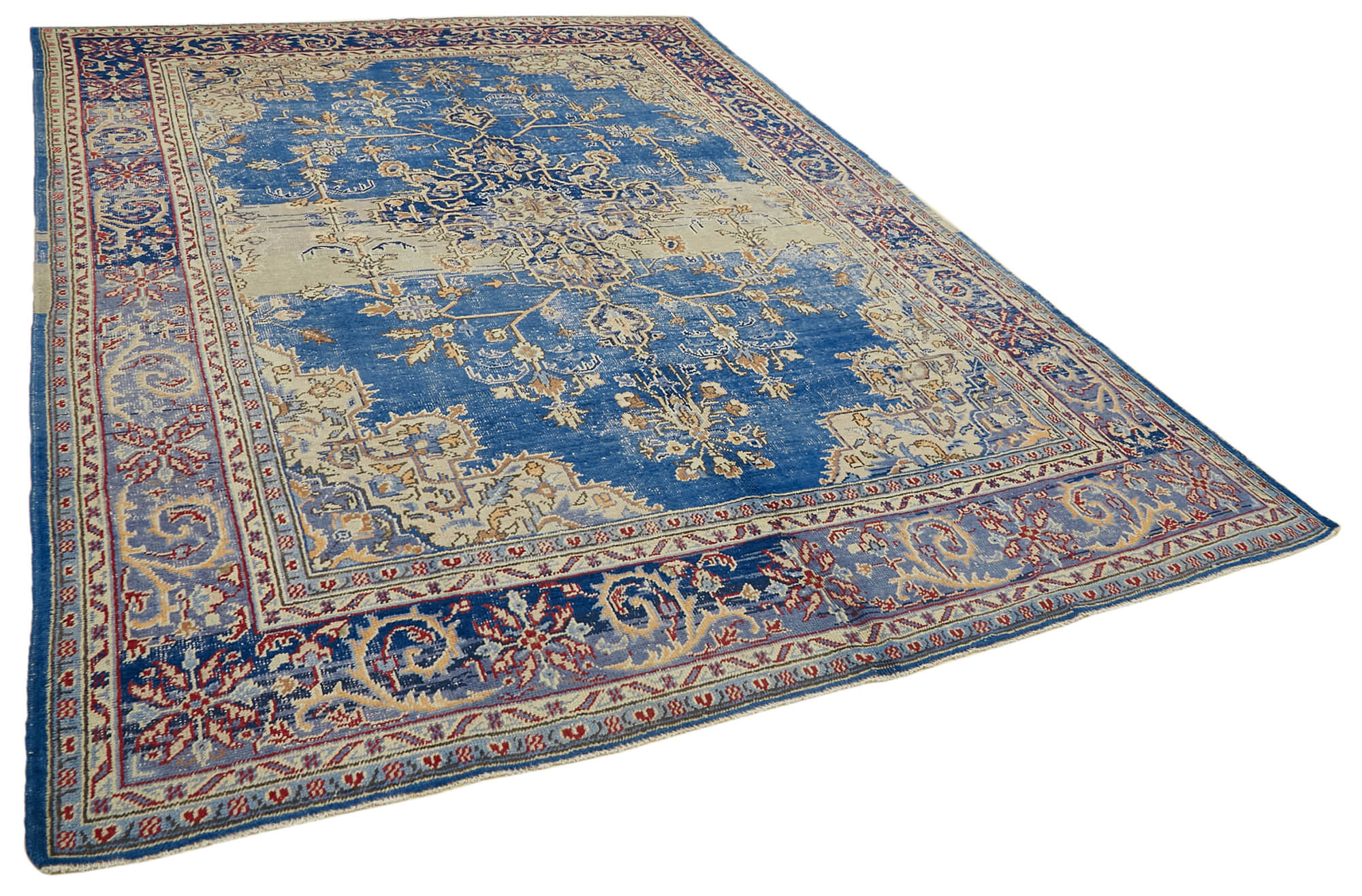 Collection of 8' 11'' x 11' 11'' Persian Vintage Hand-Knotted Rug in a gallery layout