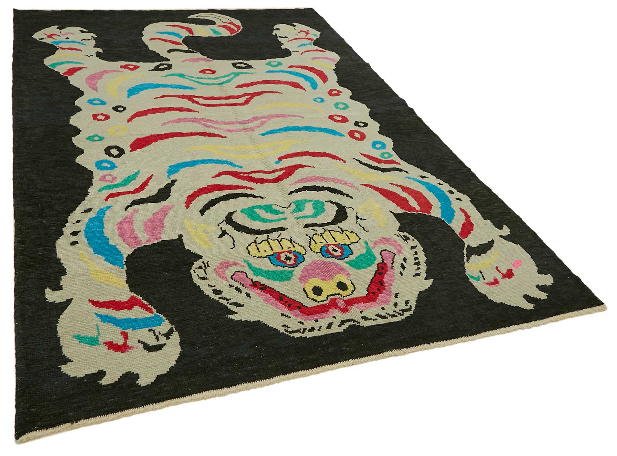 Collection of 6' 10'' x 10' 2'' Handmade Tiger Rug in a gallery layout