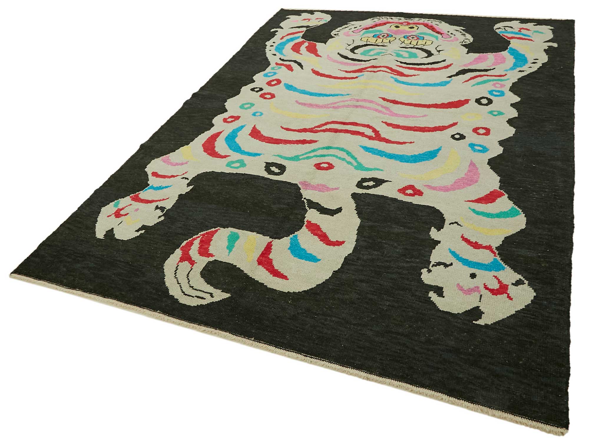 Collection of 6' 10'' x 10' 2'' Handmade Tiger Rug in a gallery layout