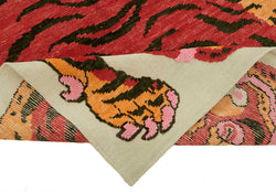 Collection of 4' 8'' x 7' 5'' Handmade Tiger Rug in a gallery layout