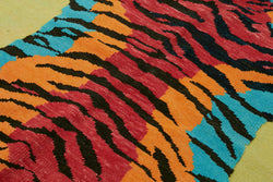 Collection of 5' 3'' x 6' 8'' Handmade Tiger Rug in a gallery layout