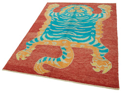 Collection of 5' x 6' 8'' Handmade Tiger Rug in a gallery layout