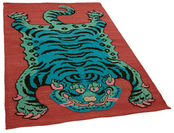 Collection of 4' x 5' 10'' Handmade Tiger Rug in a gallery layout