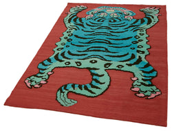 Collection of 4' x 5' 10'' Handmade Tiger Rug in a gallery layout