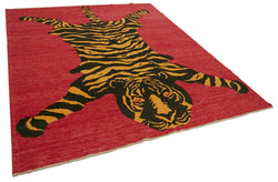 Collection of 8' 3'' x 9' 11'' Handmade Tiger Rug in a gallery layout