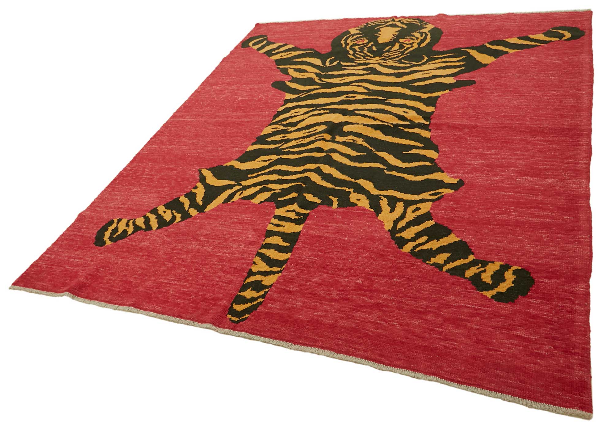 Collection of 8' 3'' x 9' 11'' Handmade Tiger Rug in a gallery layout