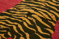 Collection of 8' 3'' x 9' 11'' Handmade Tiger Rug in a gallery layout