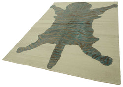 Collection of 6' 7'' x 8' 11'' Handmade Tiger Rug in a gallery layout