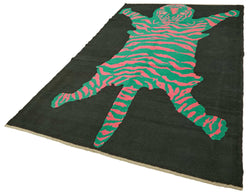 Collection of 6' 8'' x 10' 10'' Handmade Tiger Rug in a gallery layout