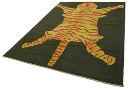 Collection of 7' 4'' x 10' 8'' Handmade Tiger Rug in a gallery layout