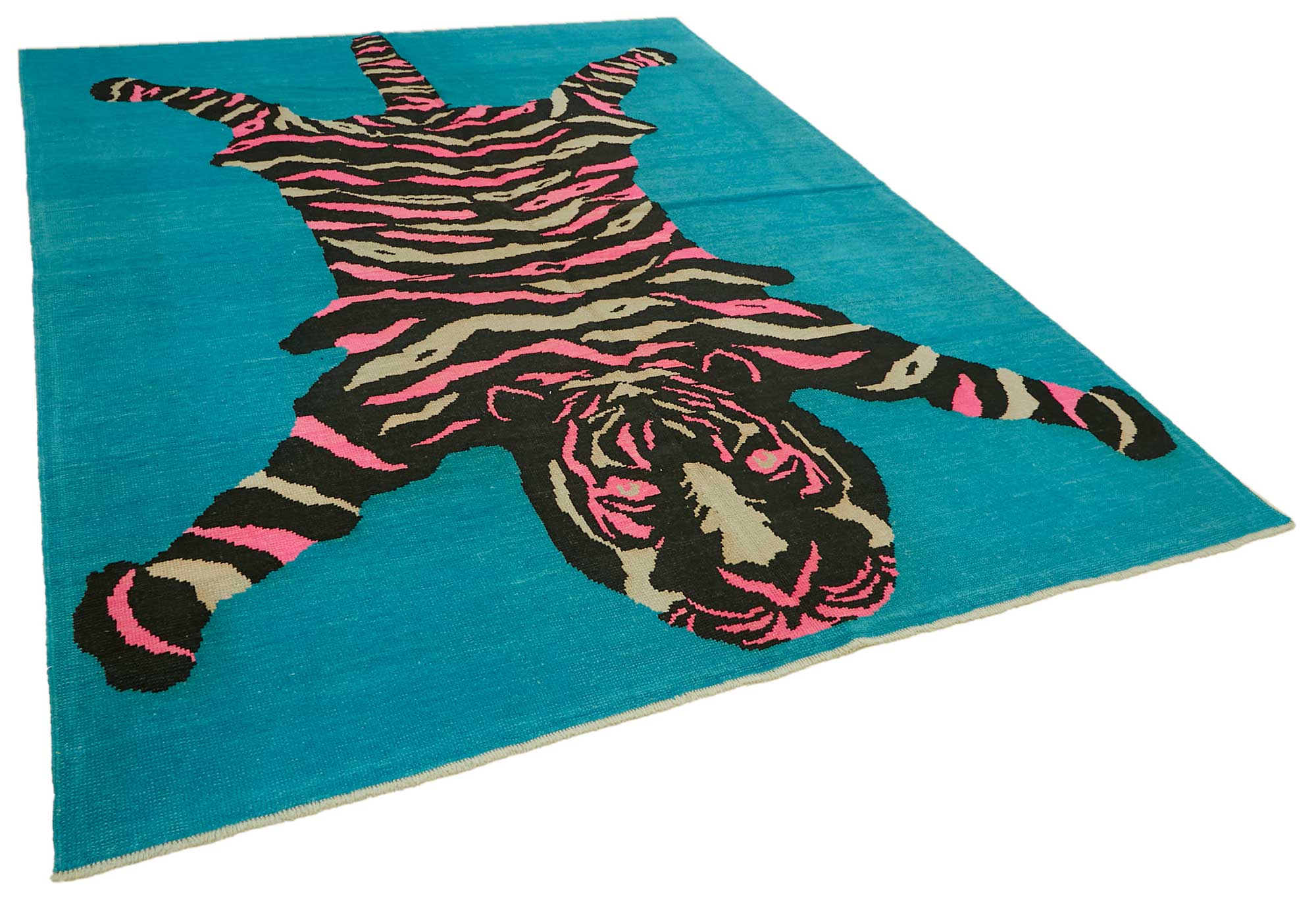 Collection of 8' 3'' x 10' 7'' Handmade Tiger Rug in a gallery layout