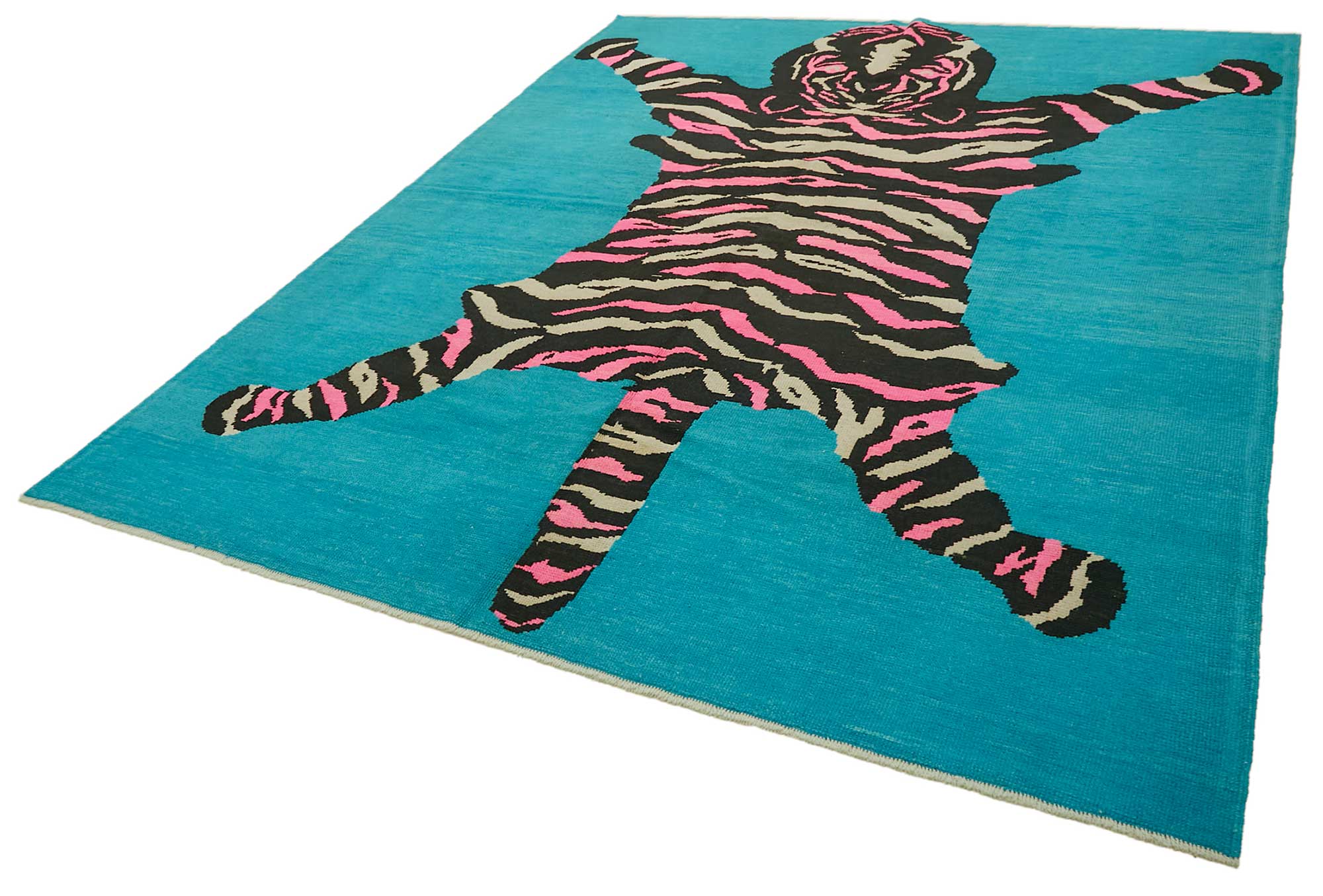 Collection of 8' 3'' x 10' 7'' Handmade Tiger Rug in a gallery layout