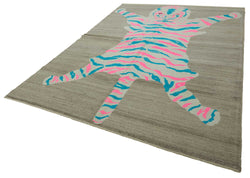 Collection of 8' 5'' x 11' 5'' Handmade Tiger Rug in a gallery layout