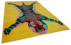 Collection of 8' 2'' x 11' 10'' Handmade Tiger Rug in a gallery layout