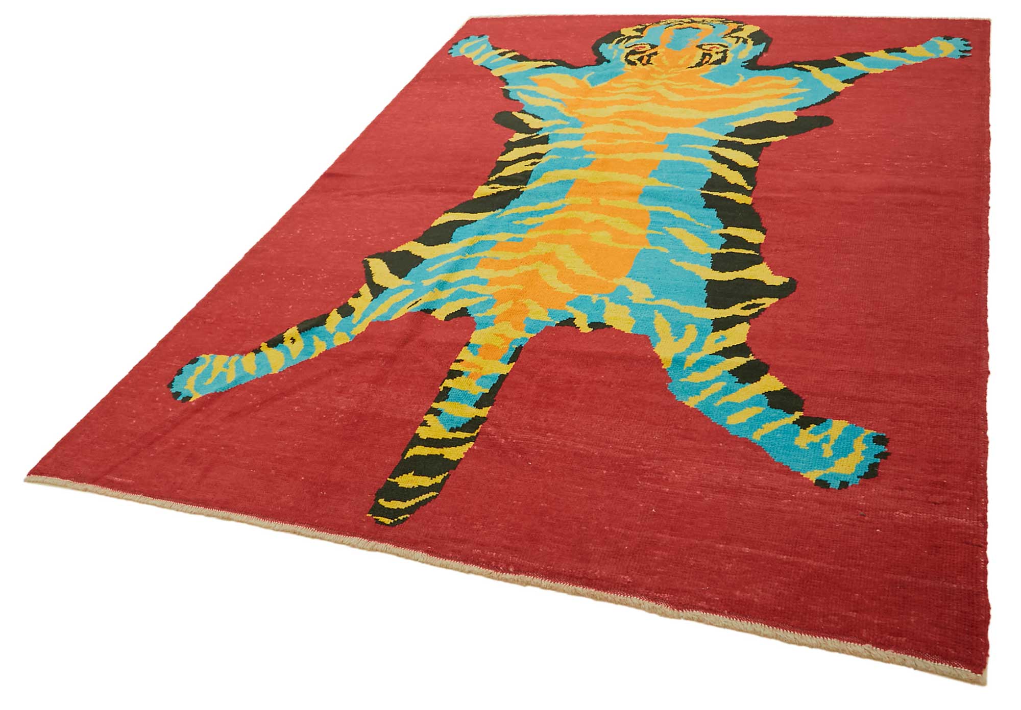 Collection of 7' 6'' x 10' Handmade Tiger Rug in a gallery layout