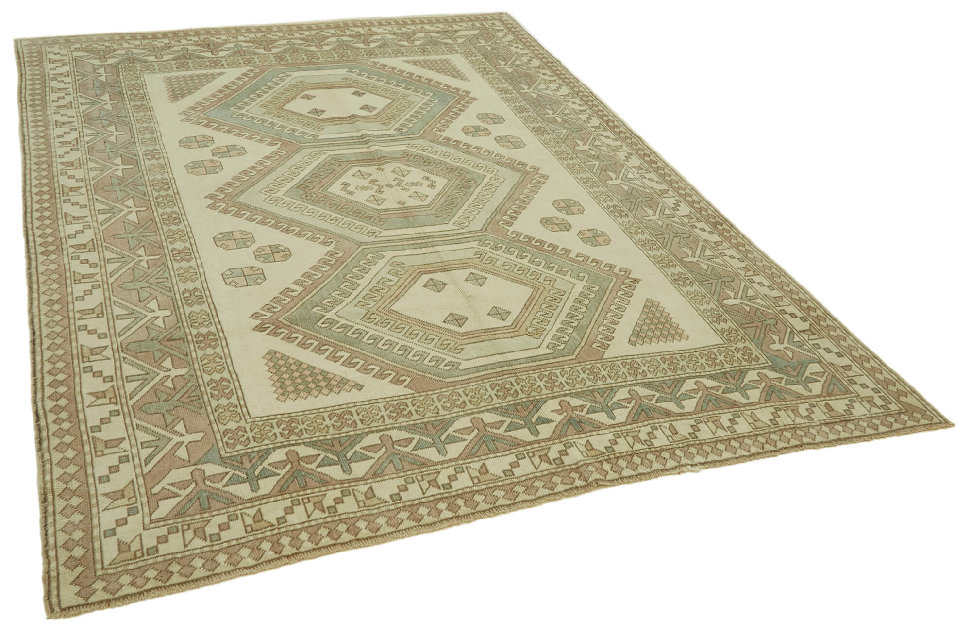 Collection of 7' 5'' x 9' 4'' Handmade Anatolian Rug in a gallery layout