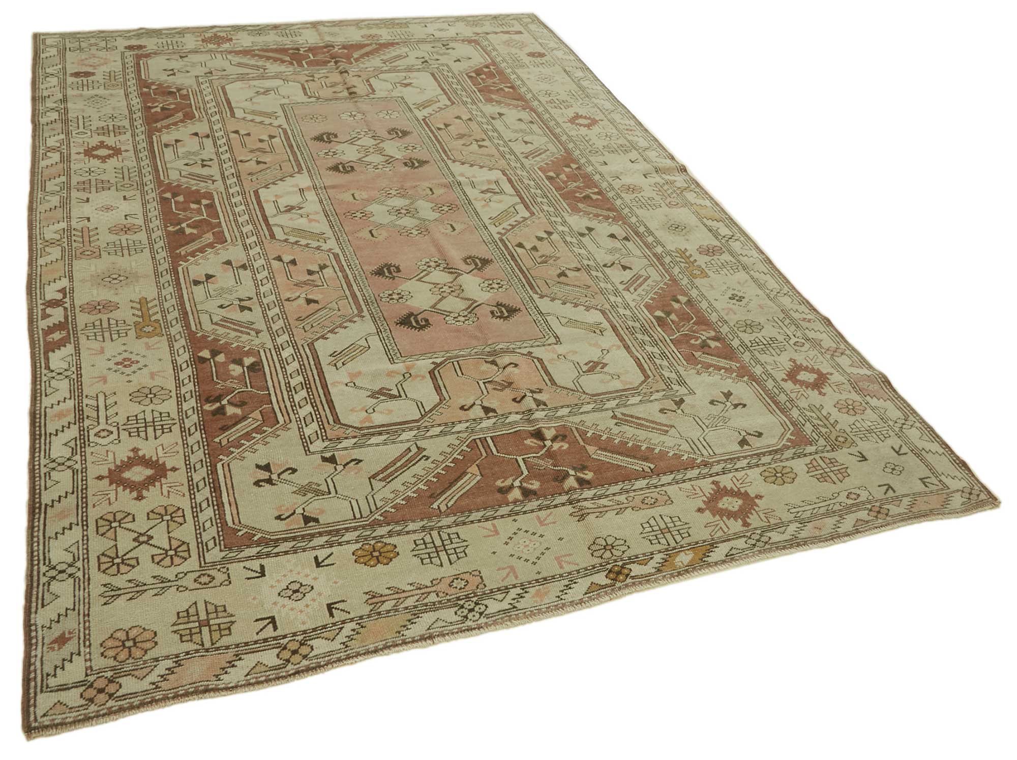 Collection of 6' 5'' x 9' 4'' Handmade Anatolian Rug in a gallery layout