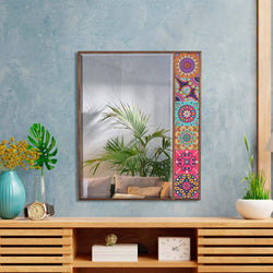 Collection of Rice Handmade Unique Tile Floor Mirror for Living Room in a gallery layout