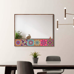 Collection of Rice Handmade Unique Tile Floor Mirror for Living Room in a gallery layout