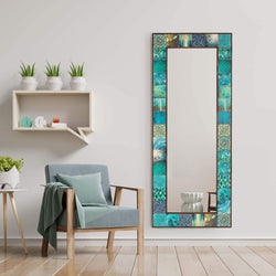 Collection of Evelina Decorative Wood Framed Wall Mirror For Living Room in a gallery layout