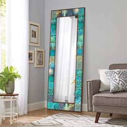 Collection of Evelina Decorative Wood Framed Wall Mirror For Living Room in a gallery layout